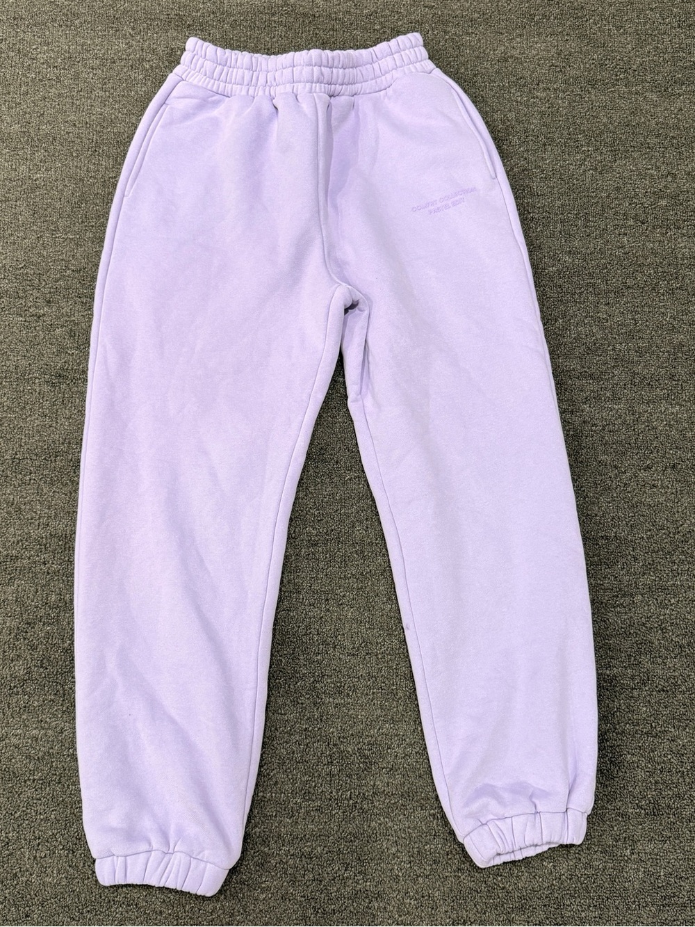 Women's Lavender Knit Joggers with Elastic Waist - Picture 2 of 6